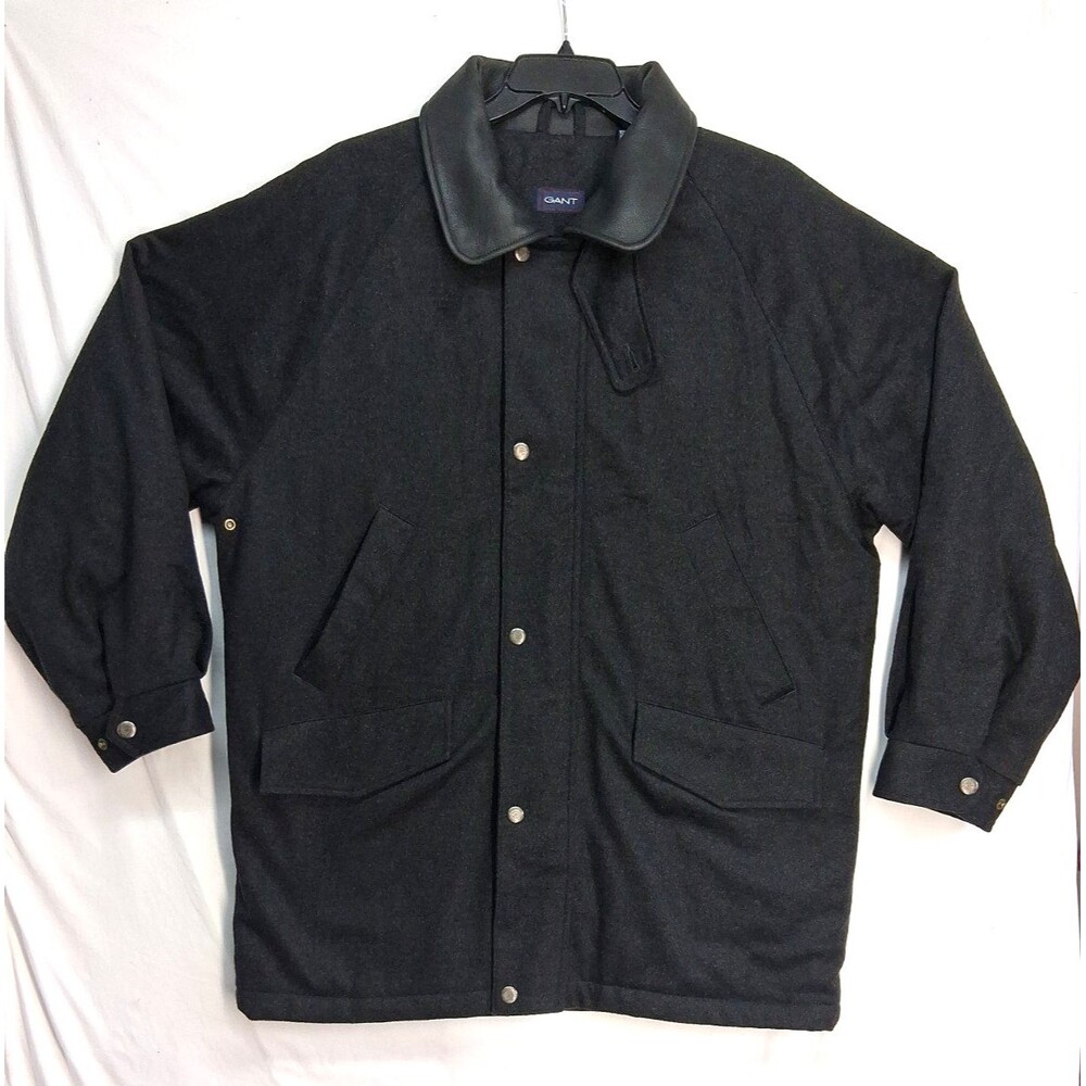 Gant Mens Gray The Double Up Coat Wool Blend Coat Overcoat Winter Money
